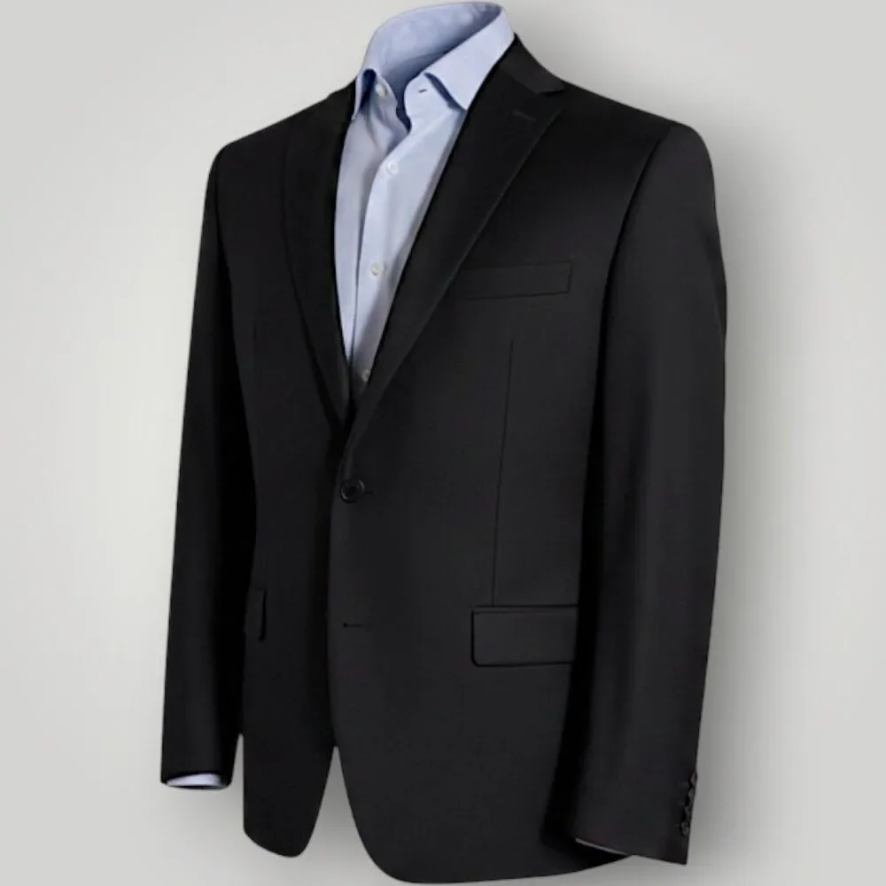 $395 Ralph Lauren Men’s Blazer Sport Coat 2-Button Suit Jacket 46R Black Wool